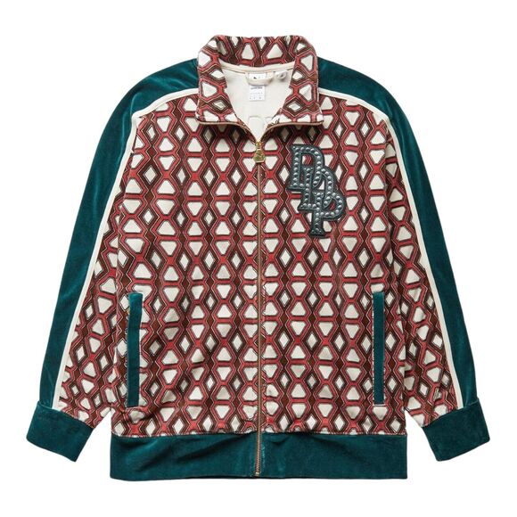 Puma x Dapper Dan Mens T7 Velour Track Jacket Size XL Red Cream Green New NWT - Picture 4 of 11